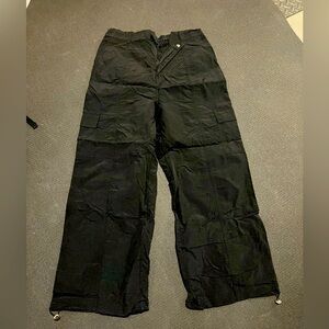 Used once black parachute pants.